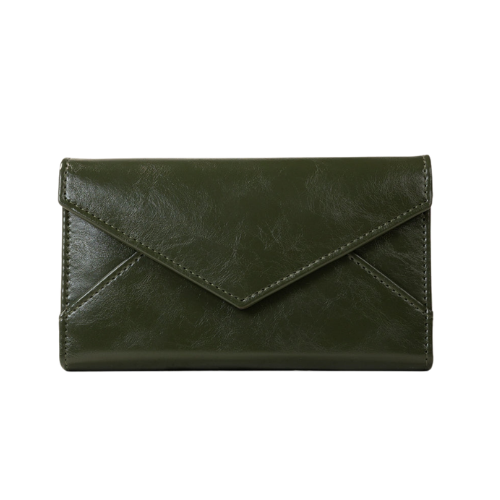 Agacapital Olive Green Envelope Flap Wallet