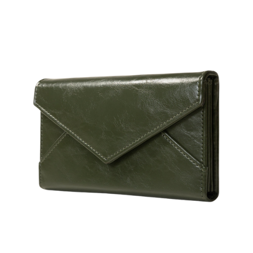 Agacapital Olive Green Envelope Flap Wallet