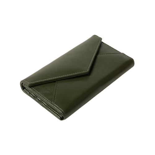 Agacapital Olive Green Envelope Flap Wallet